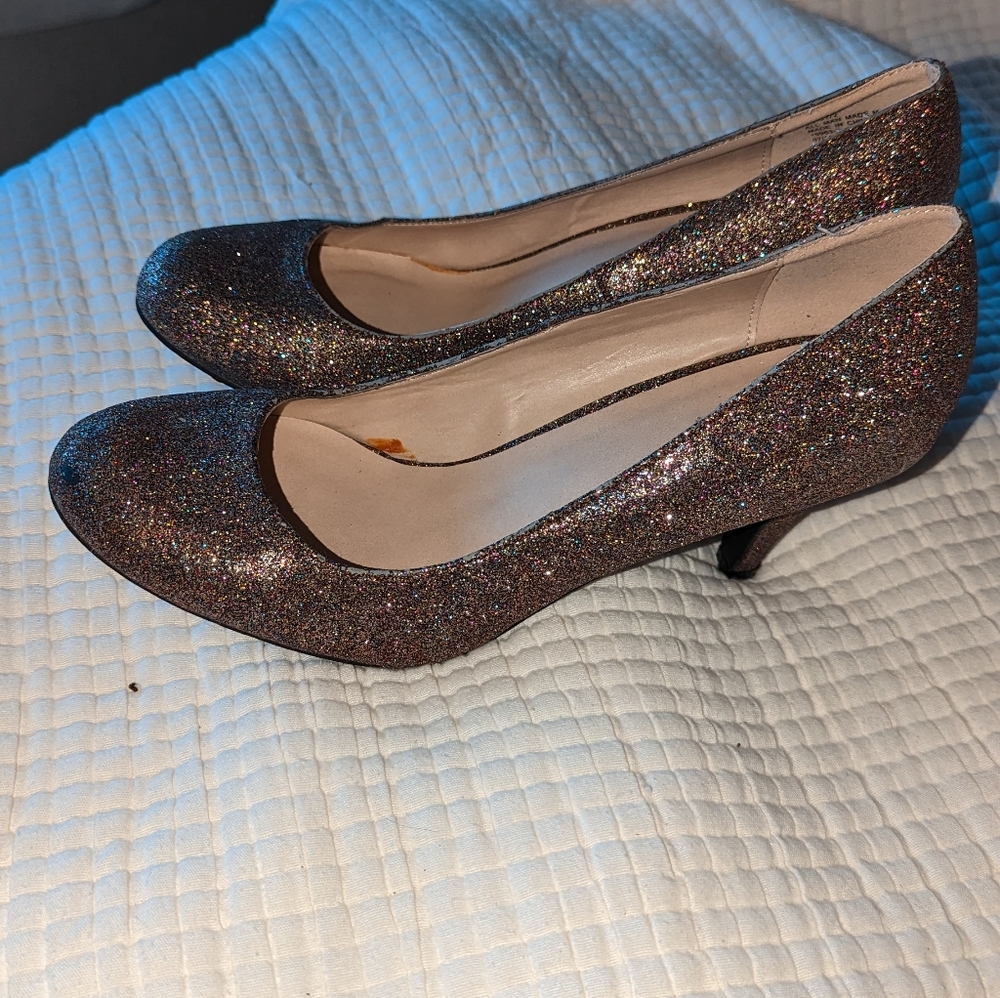 Rainbow sparkle heels